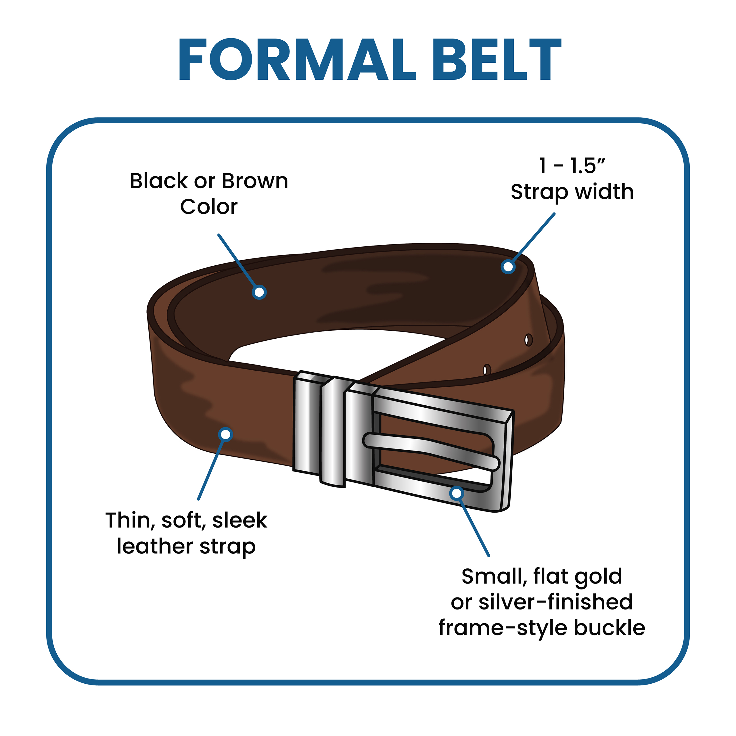 formal belt features