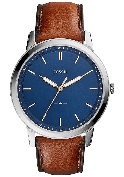 Fossil the Minimalist with brown leather strap