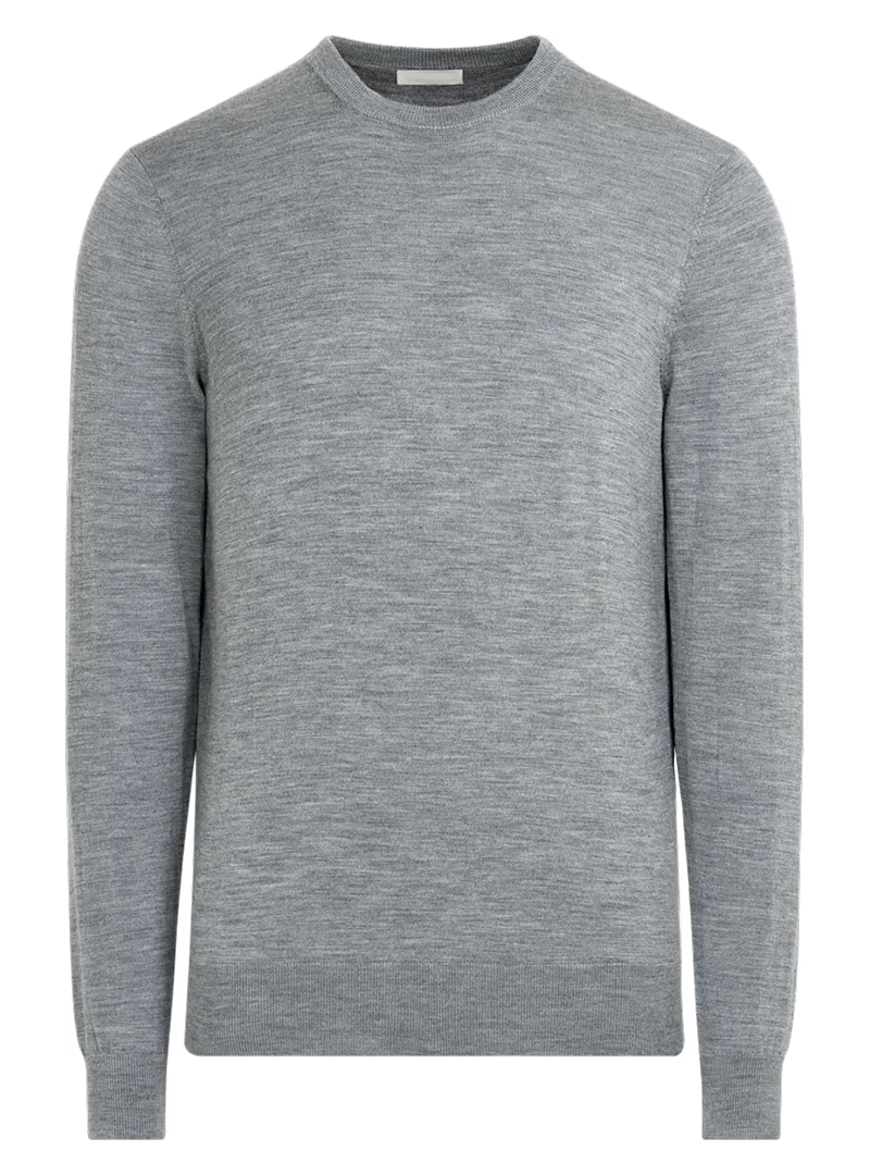 grey crew-neck sweater