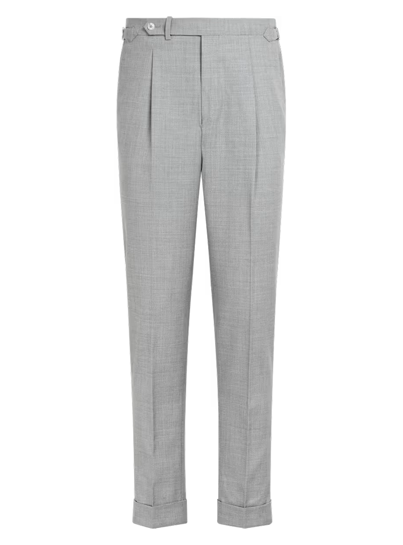 grey pleated dress pants