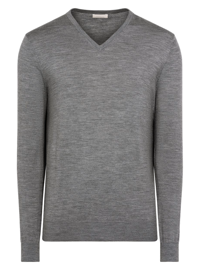 grey v-neck sweater