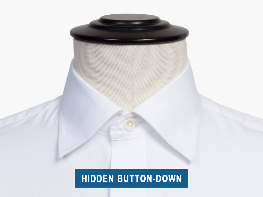 hidden button-down shirt collar type