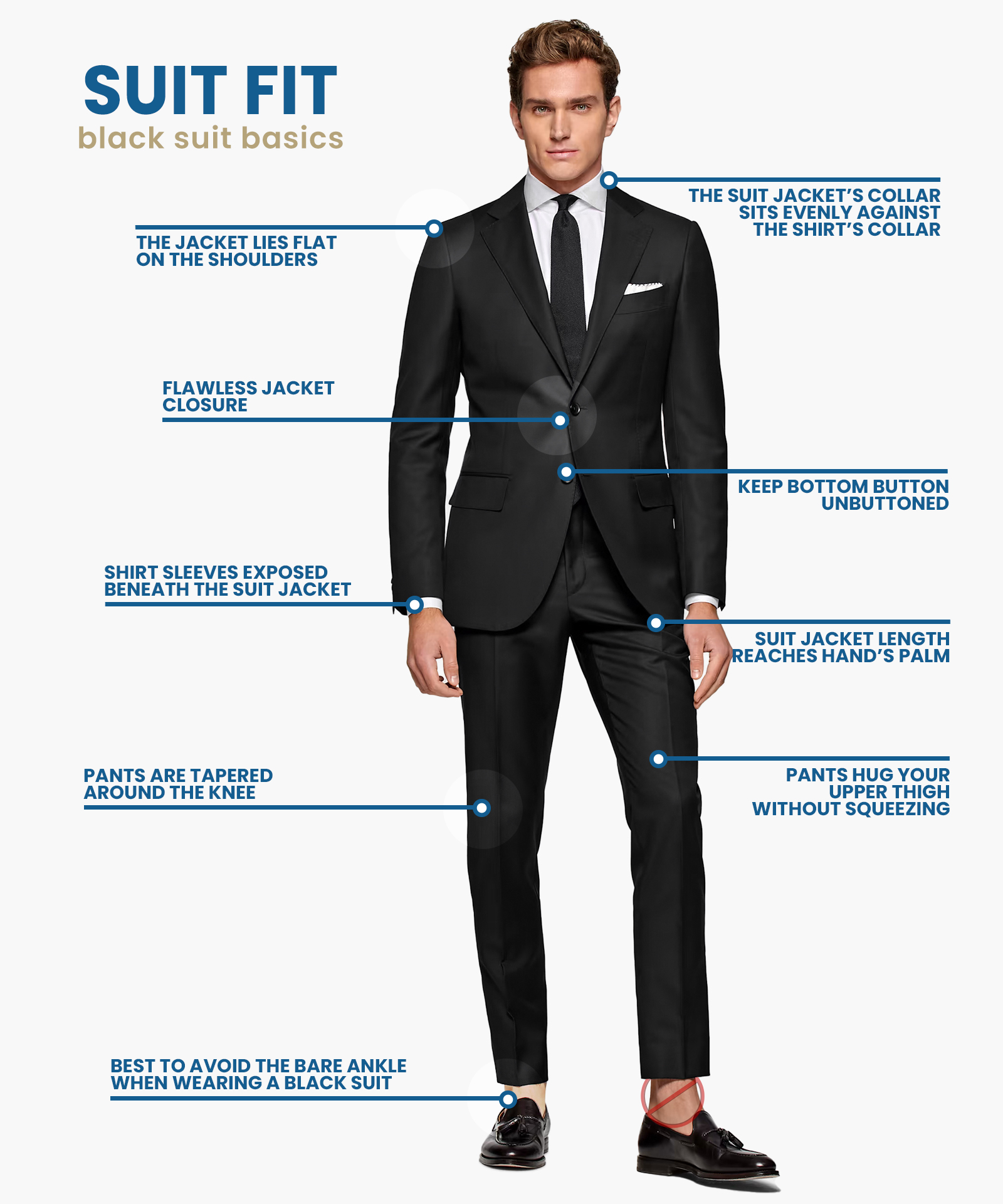 how should a black suit fit