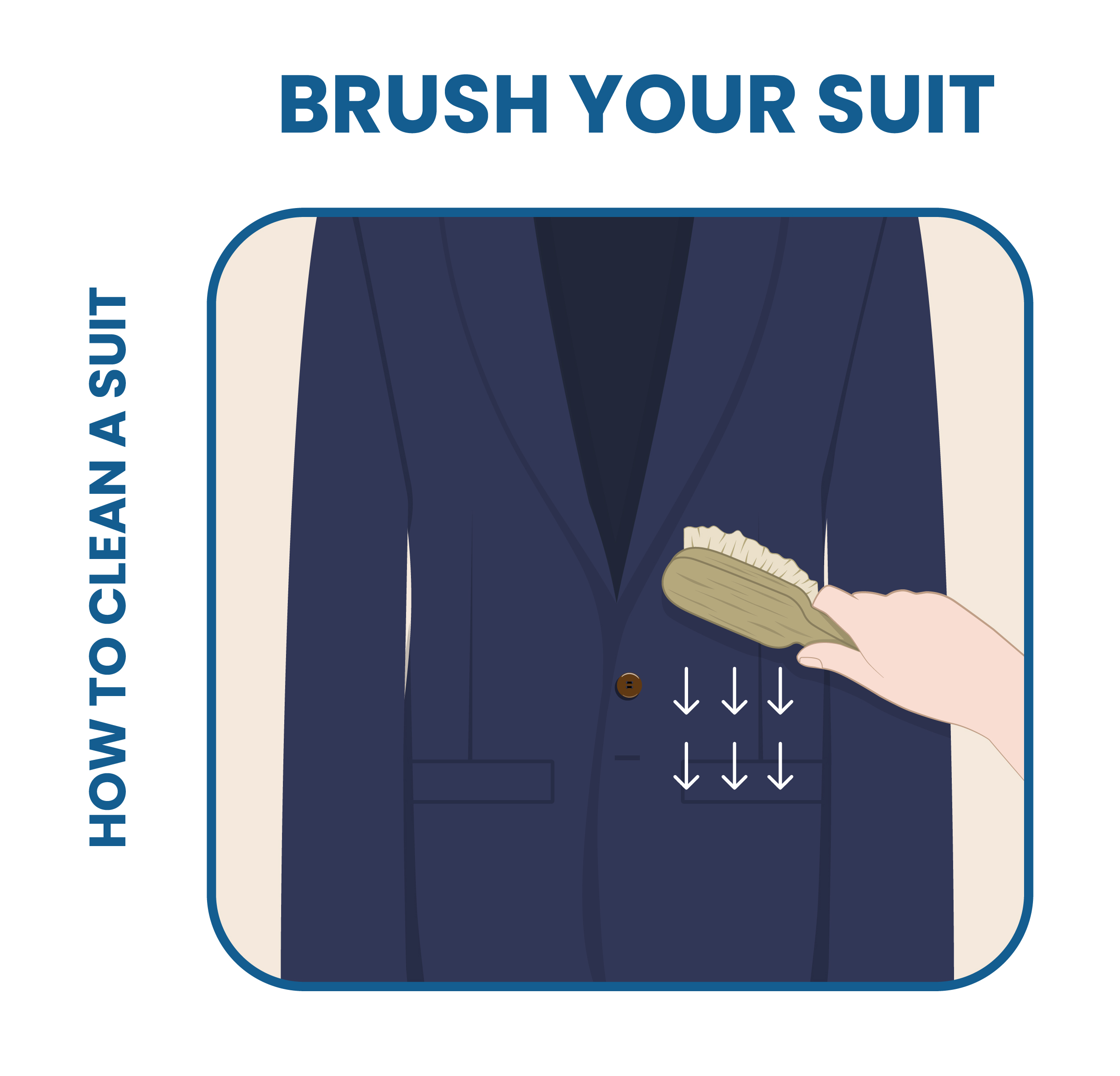 use a suit brush to remove dust