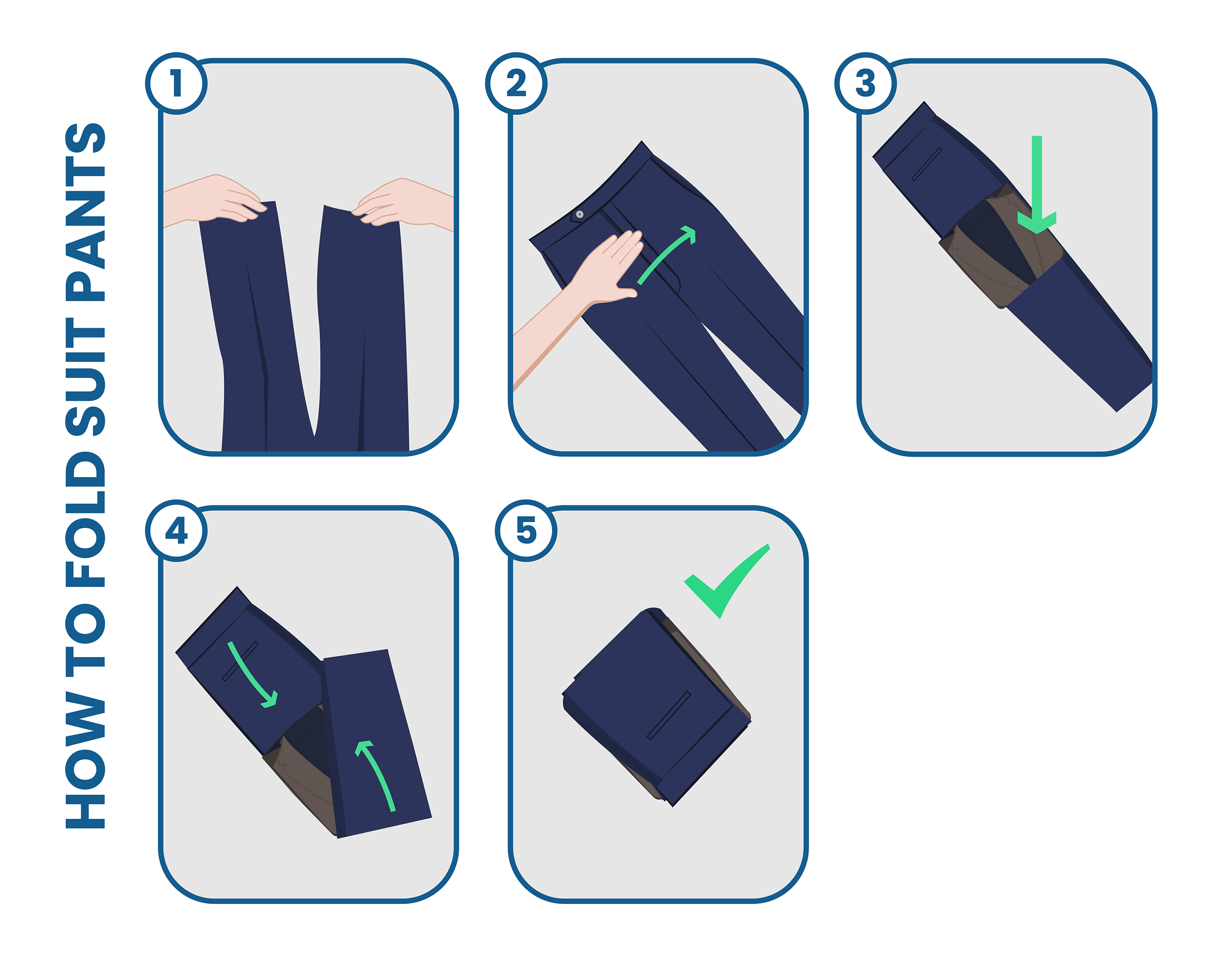 how to fold and pack suit pants