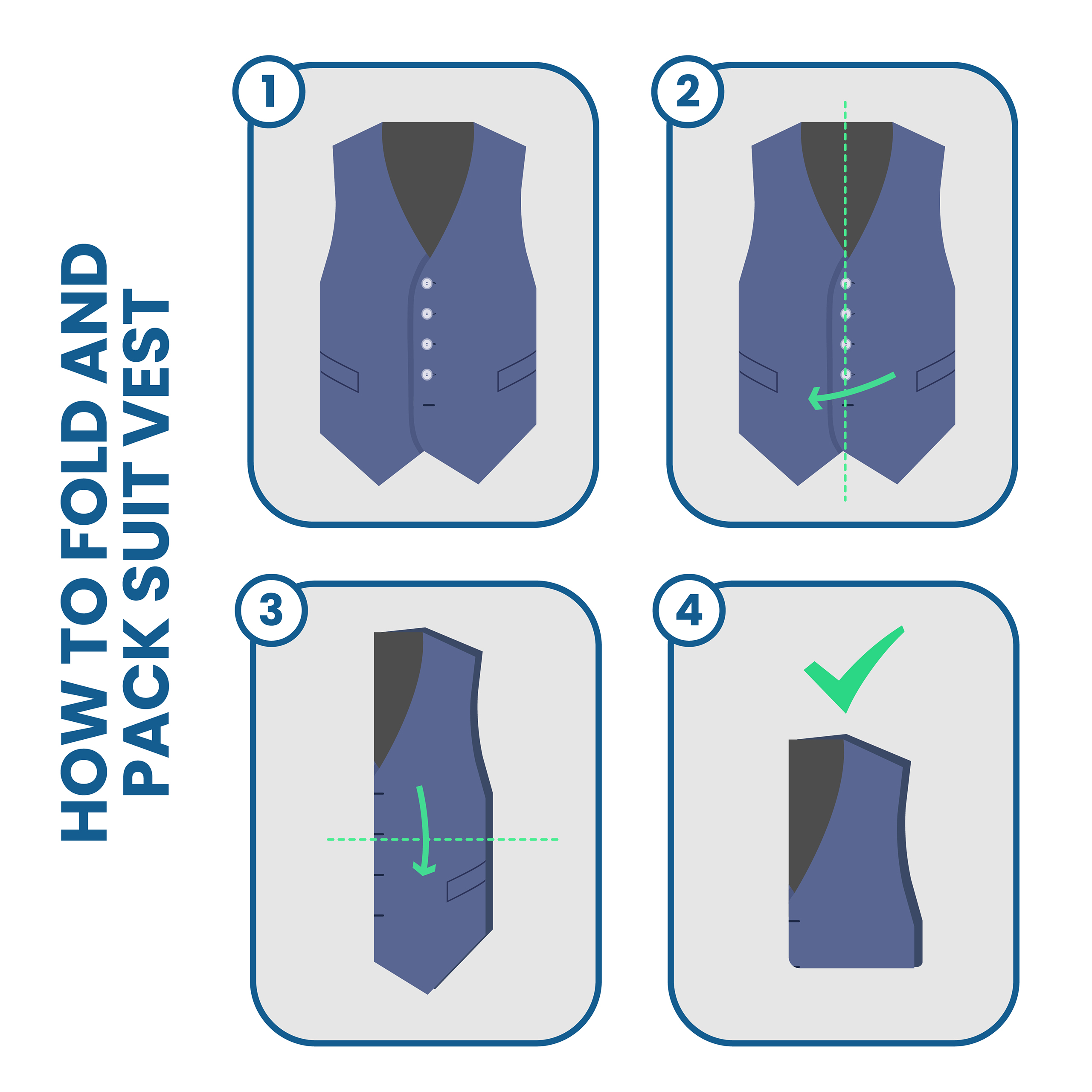 how to fold and pack suit vest