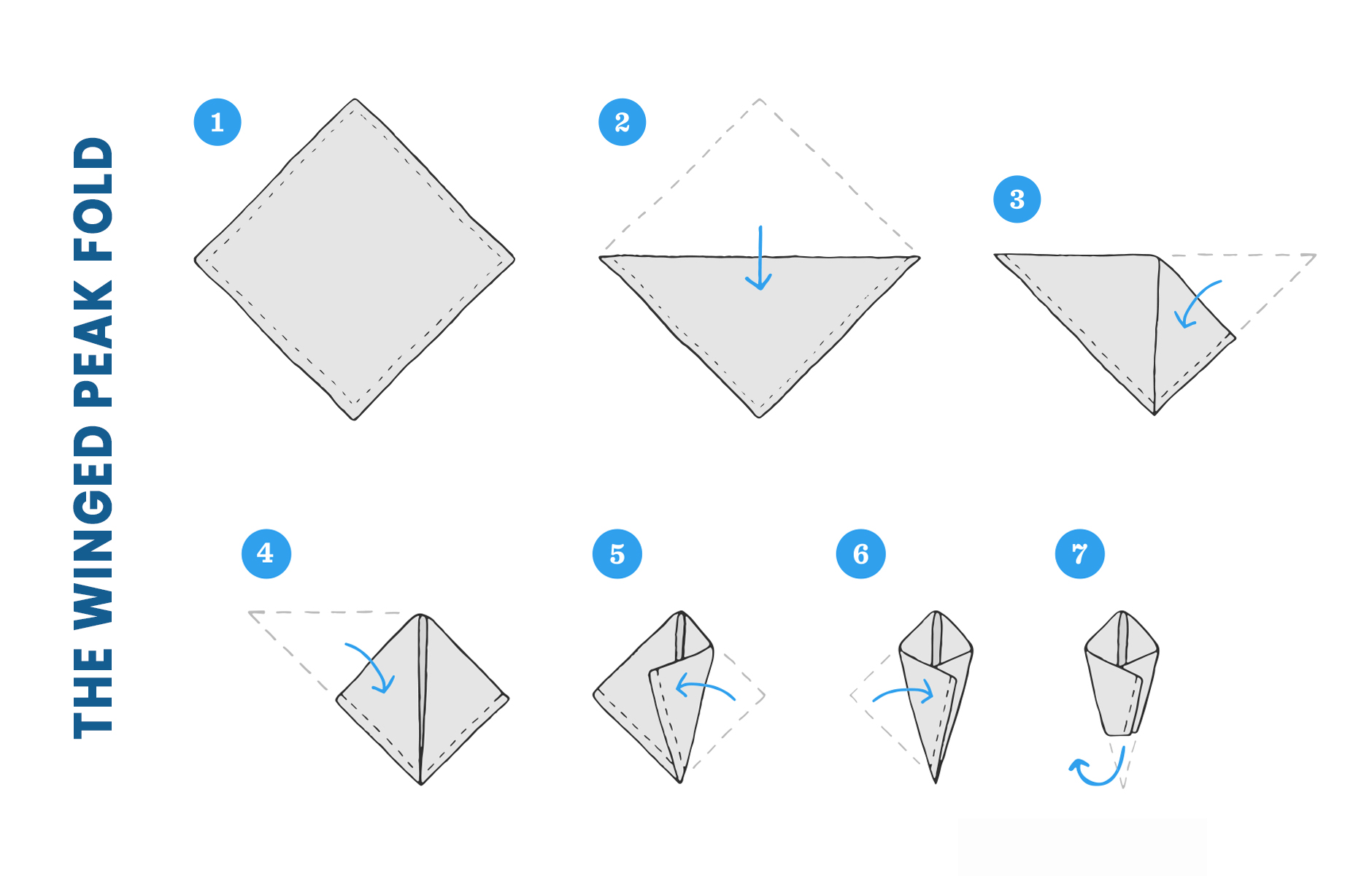 how to fold the winged-peak pocket square