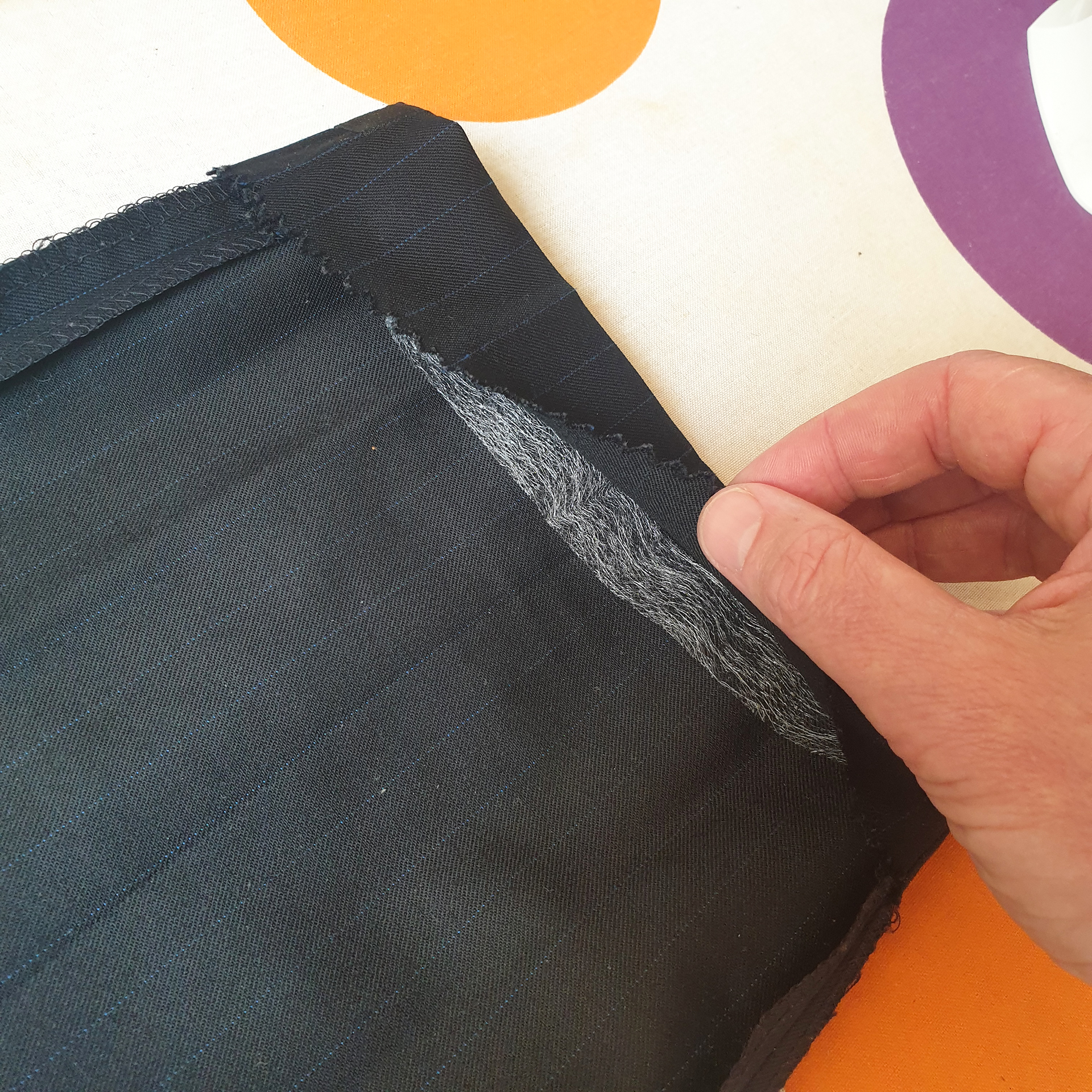 how to hem your suit pants with fabric tape