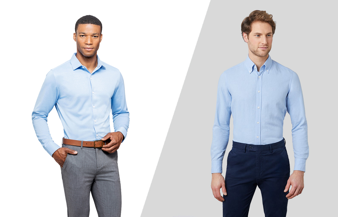 how to wear blue dress shirt with grey and navy dress slacks