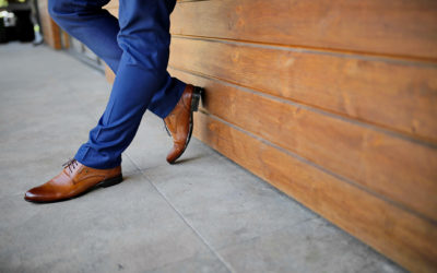 Matching Blue Pants and Brown Shoes