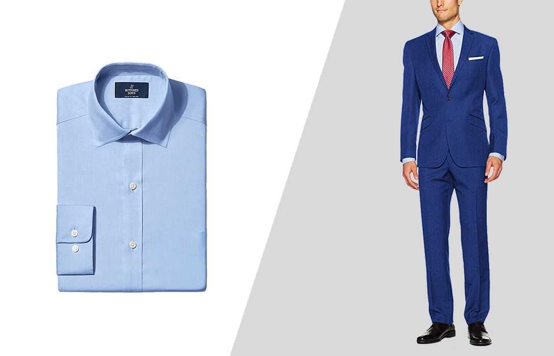 how to wear blue suit with light blue dress shirt