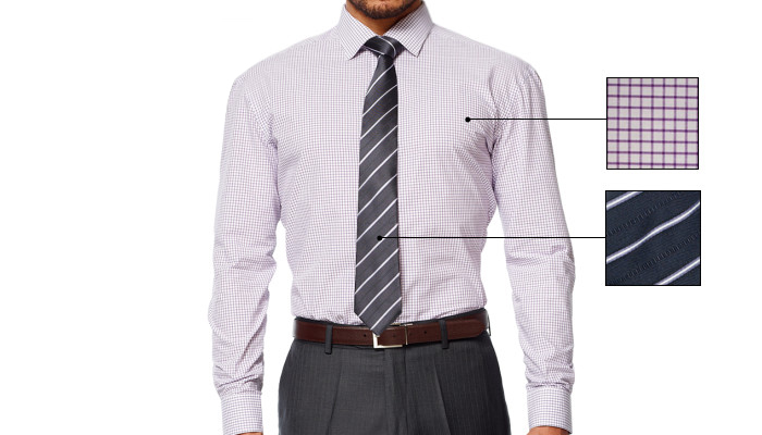 how to match checkered shirt and striped tie
