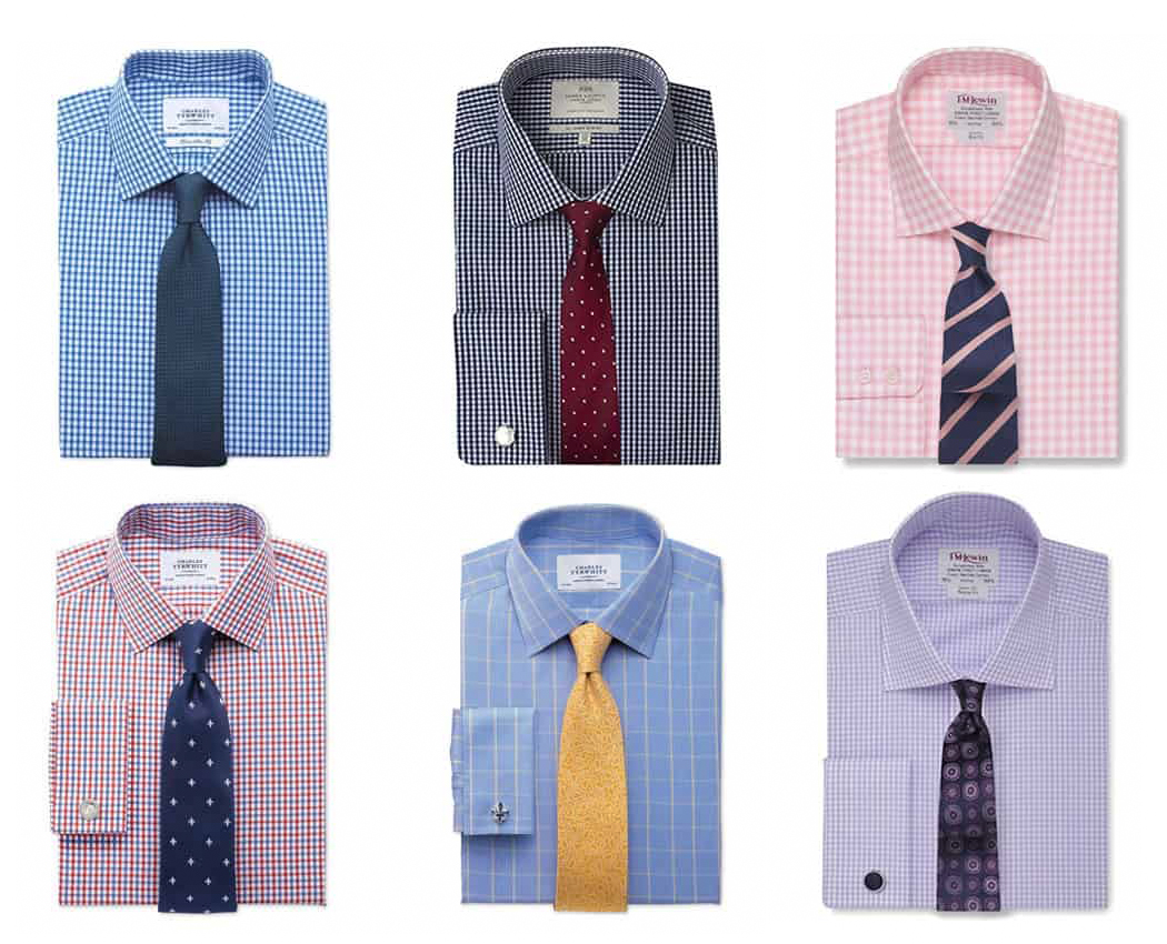 possible combinations when matching checkered shirt with tie