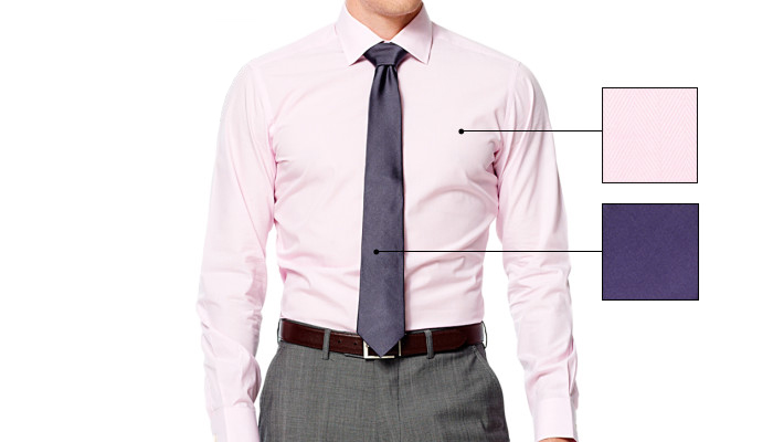match solid shirt with tie in the same color family
