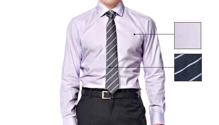 how to match solid shirt and striped tie