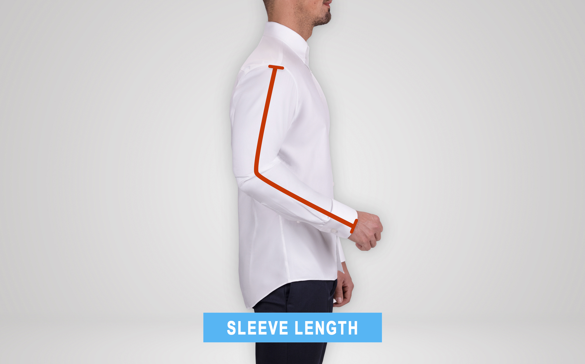 how to measure dress shirt sleeve length