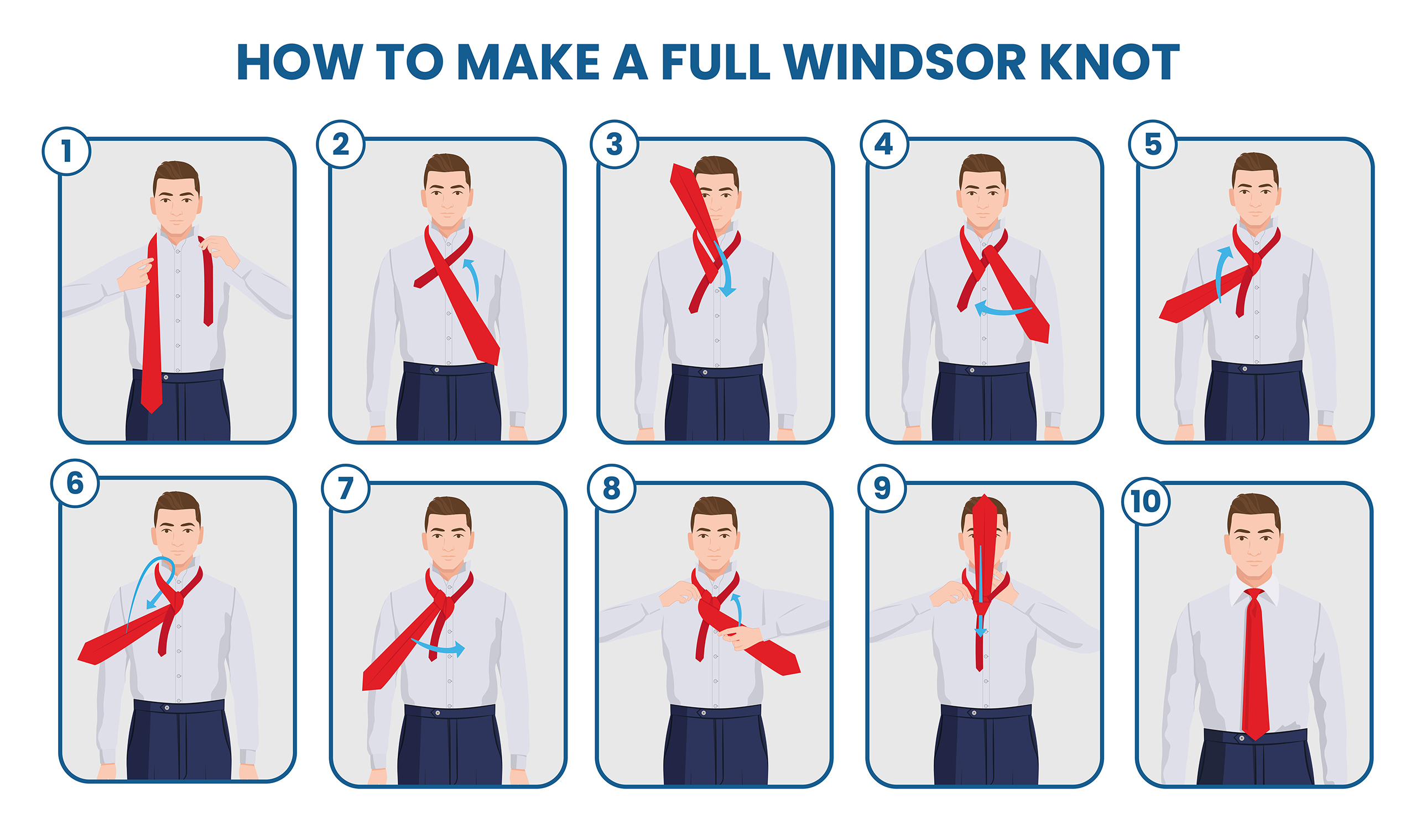 How to Tie a Tie, Windsor (aka Full Windsor or Double Windsor)