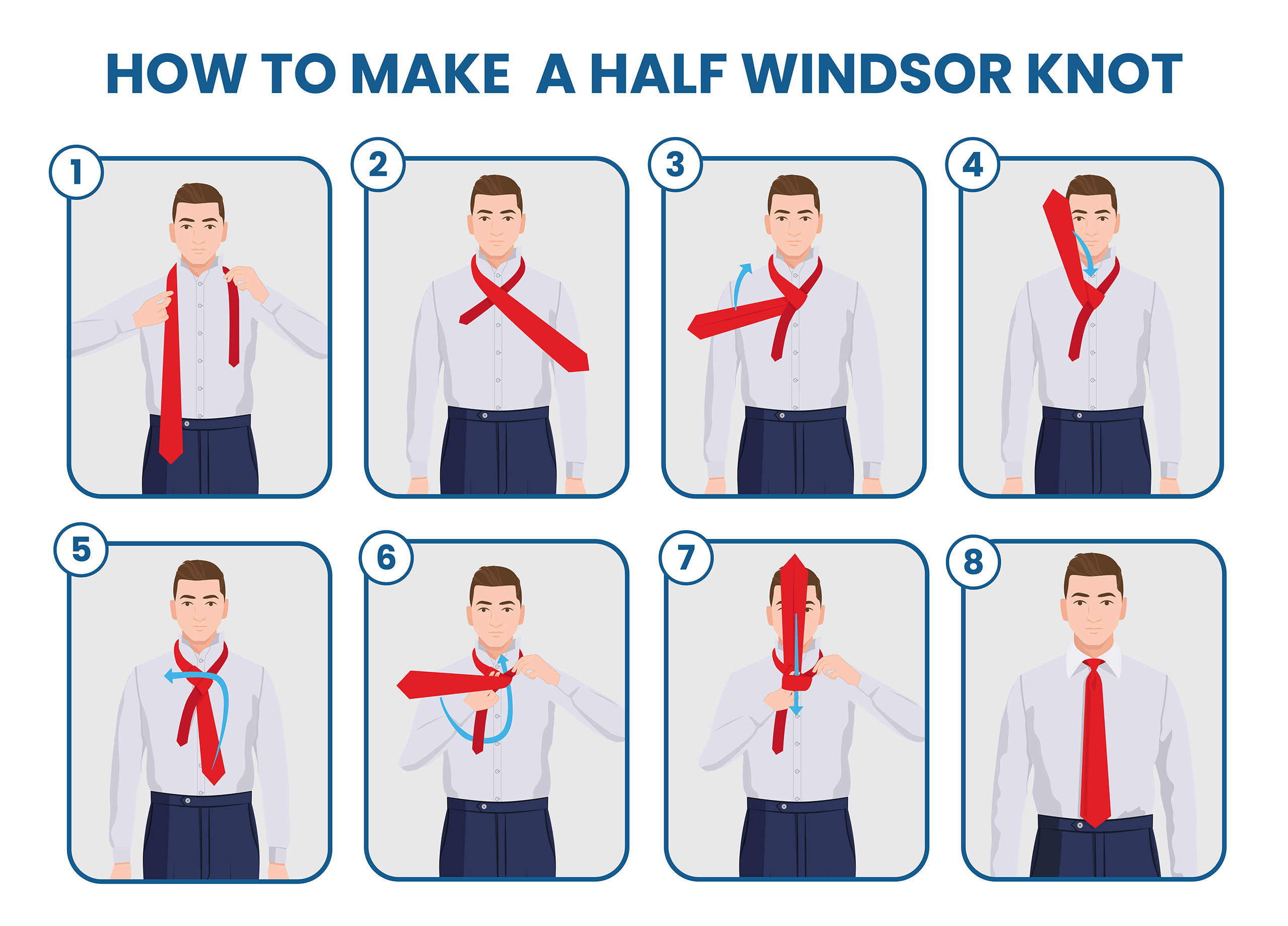 how to tie a half Windsor knot