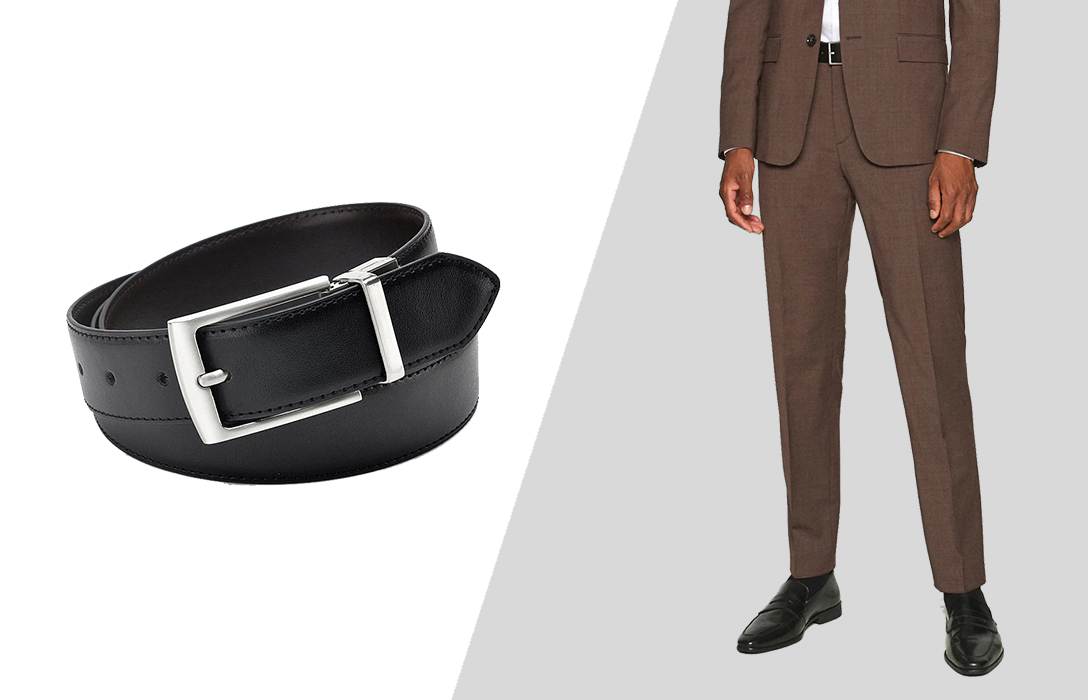 how to wear black belt with brown pants and black shoes