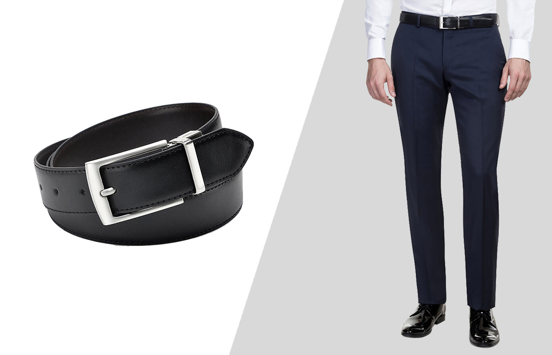 how to wear black belt with navy pants