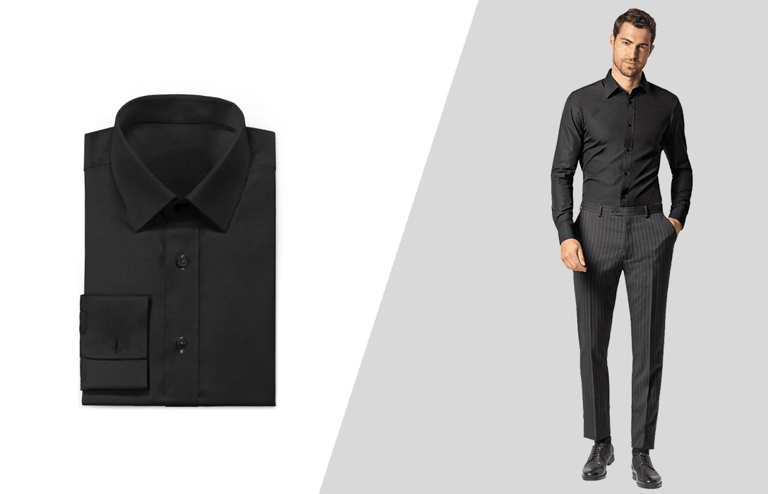 Actualizar 75+ imagen black dress shirt outfit - Abzlocal.mx