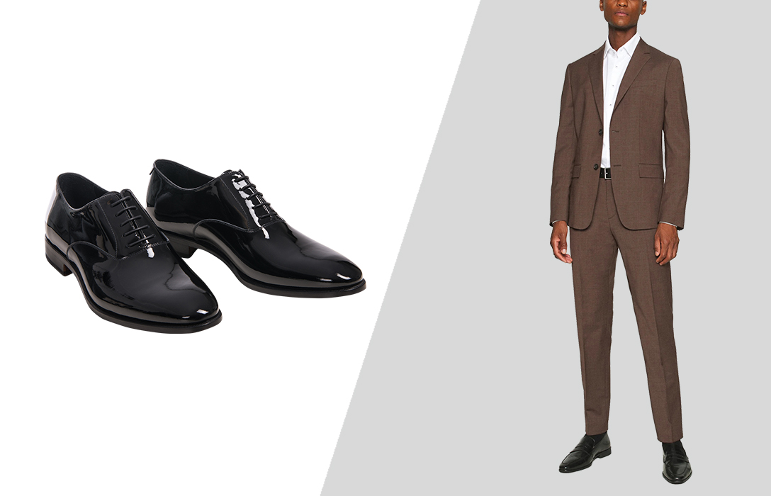 how to wear black dress shoes with brown suit pants