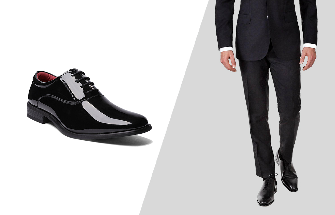 how to wear black oxford dress shoes with black suit
