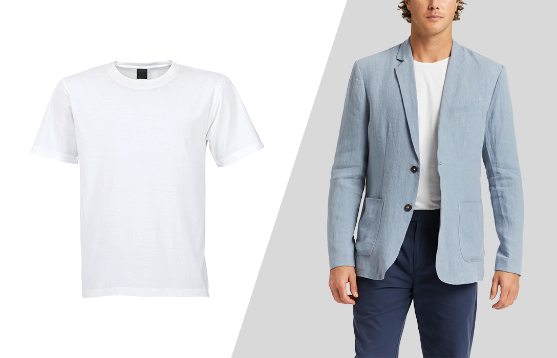 how to wear blazer with a t-shirt