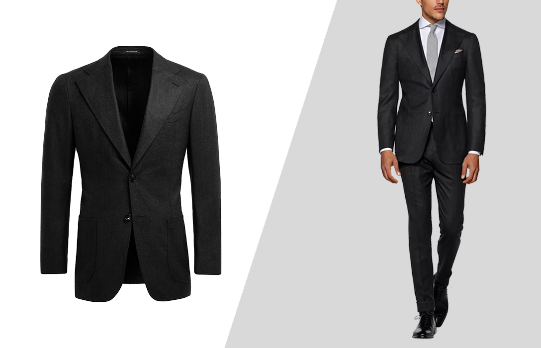 how to wear charcoal cashmere suit