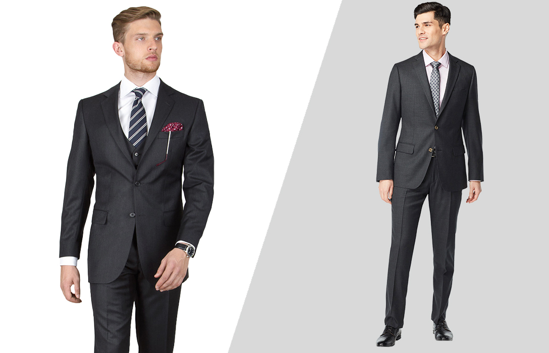 how to wear charcoal grey sharkskin suit