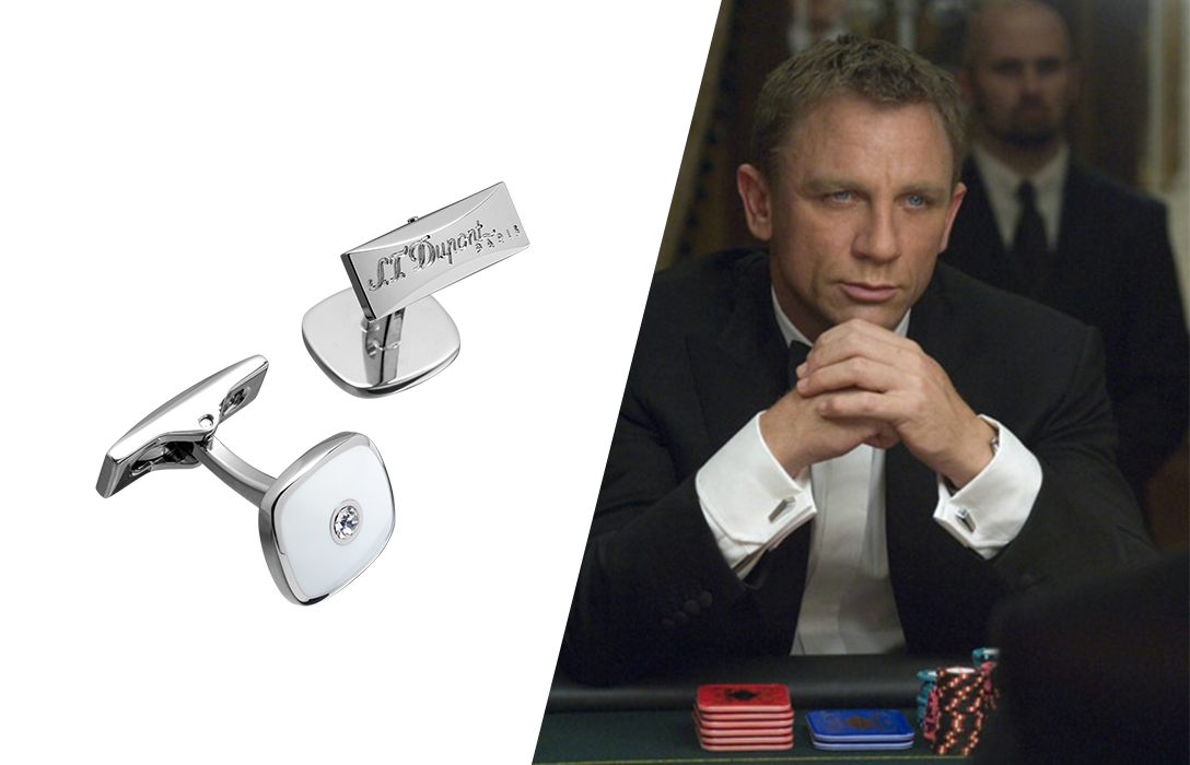 how to wear cufflinks on tuxedo like James Bond