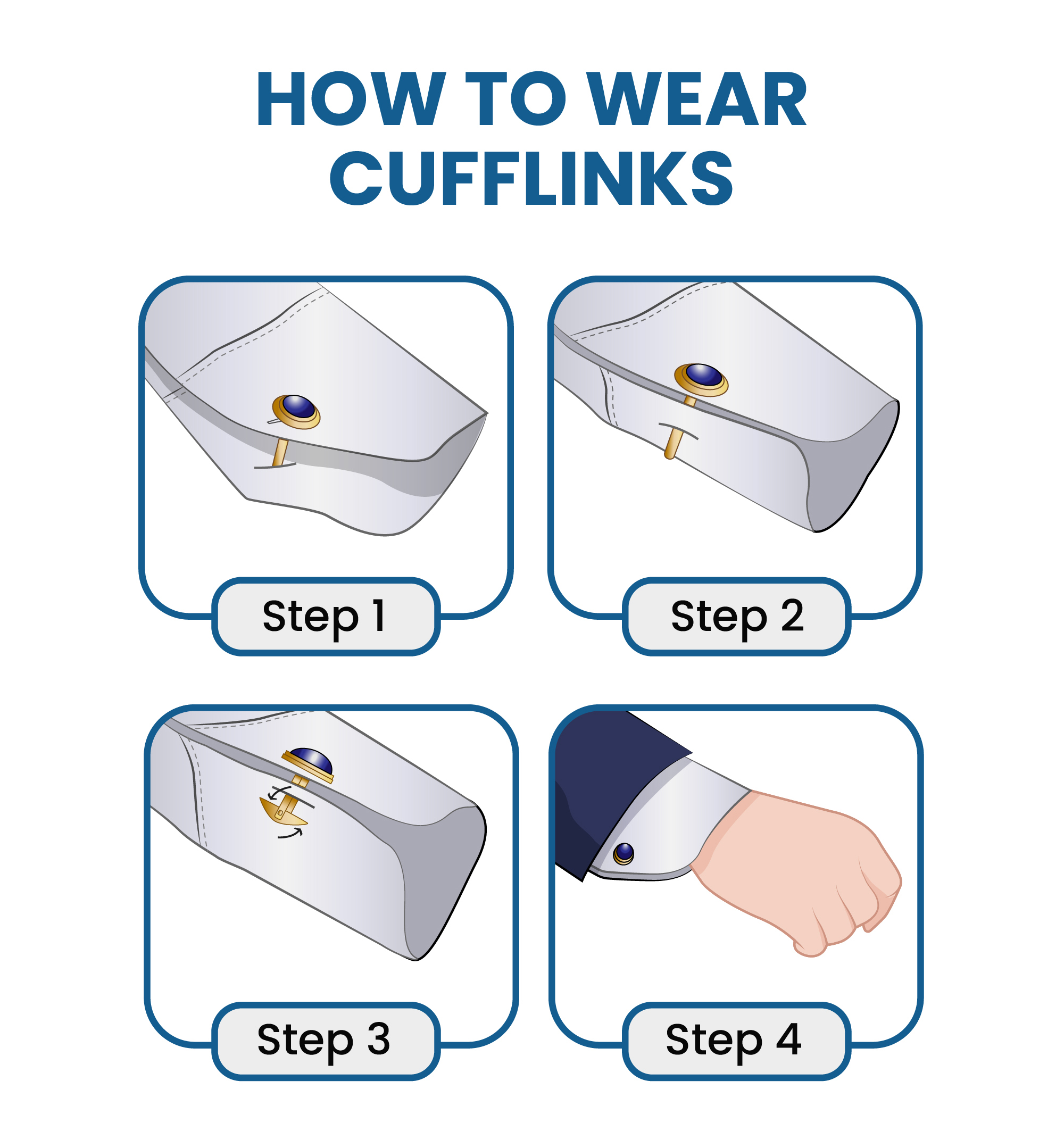 how to wear cufflinks properly