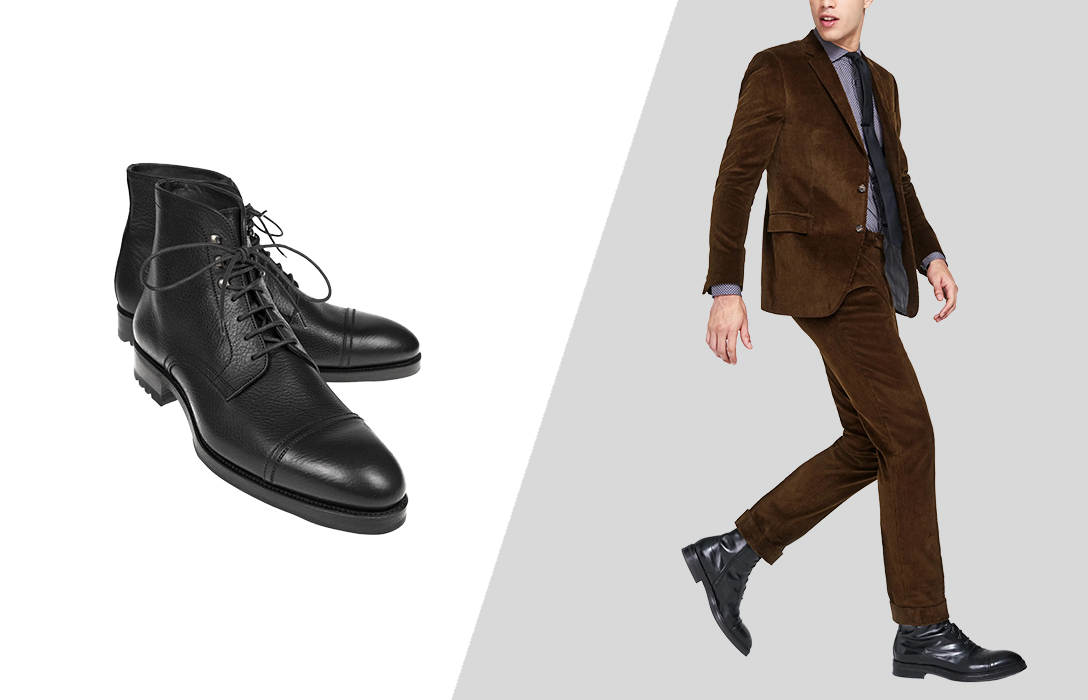 how to wear dress boots with a suit