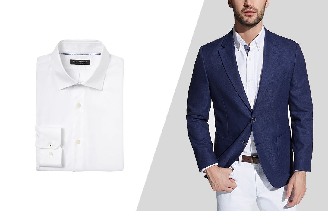 how to wear dress shirt with blazer