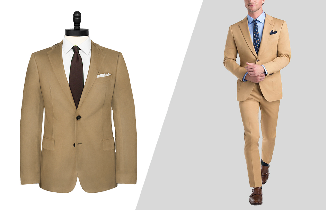 how to wear khaki cotton suit