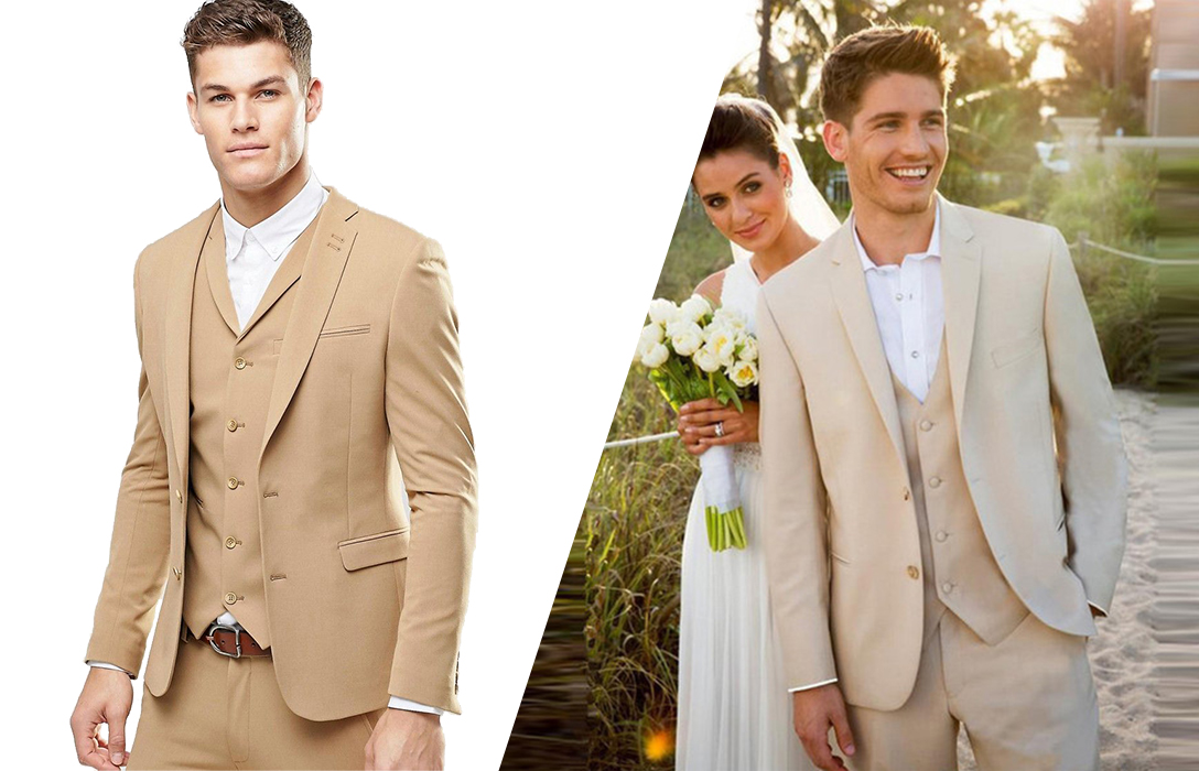 how to wear khaki suit at weddings