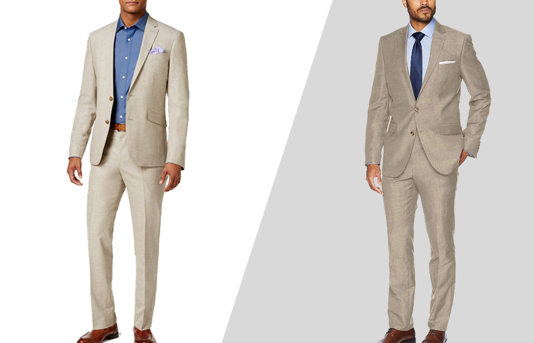 how to wear a khaki suit in different shades