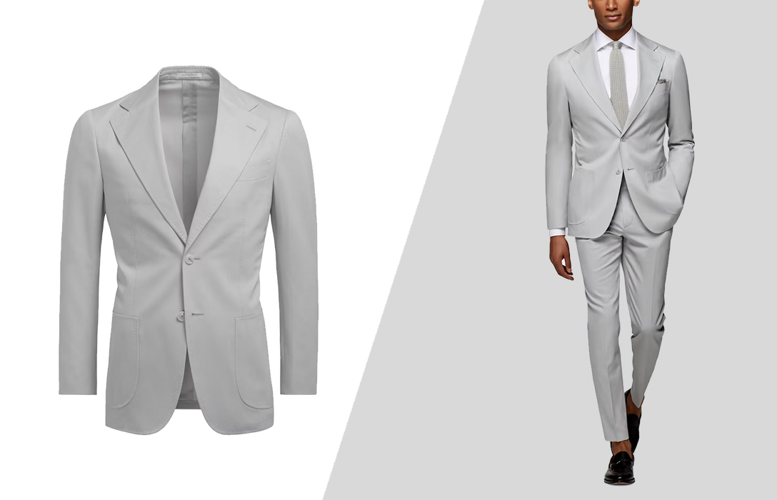 how to wear light grey cashmere suit