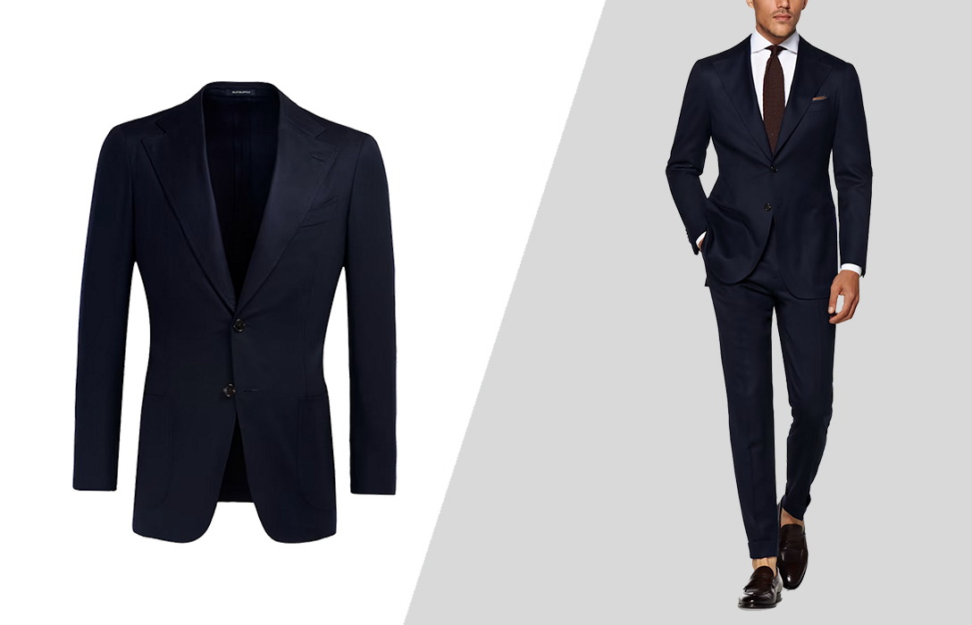 how to wear navy cashmere suit