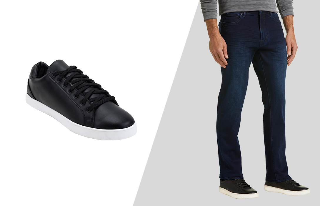 Blue shirt blue discount pants black shoes