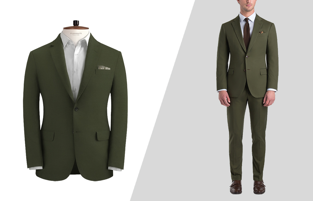 how to wear olive green cotton suit