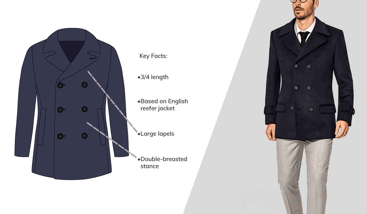 how to wear pea coat over suit