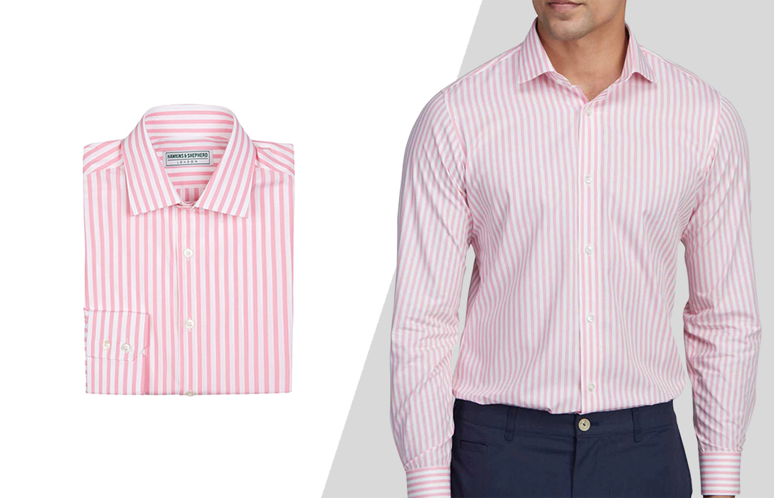 how to wear pink striped shirt