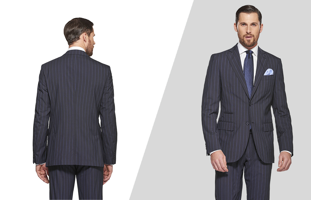 how to wear a pinstripe suit: front and back