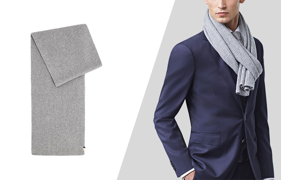 how to wear a scarf with a suit