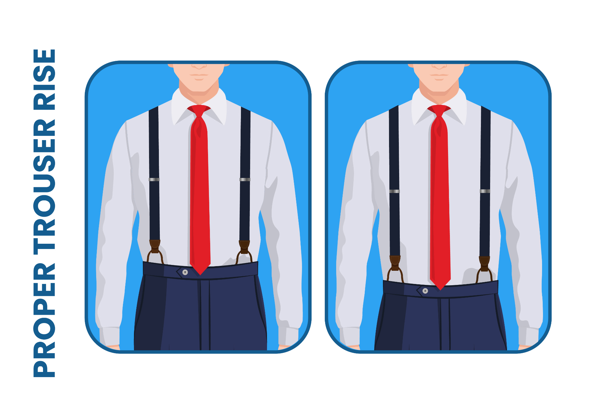 how to wear suspenders: proper trouser rise