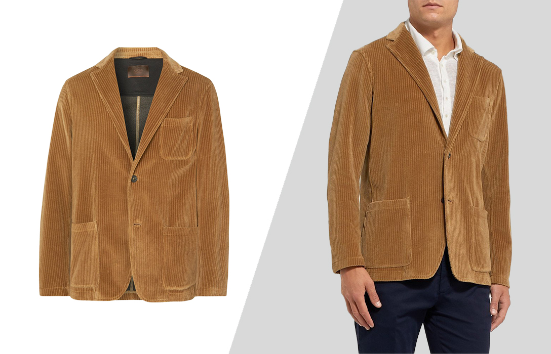 wear unstructured corduroy blazer