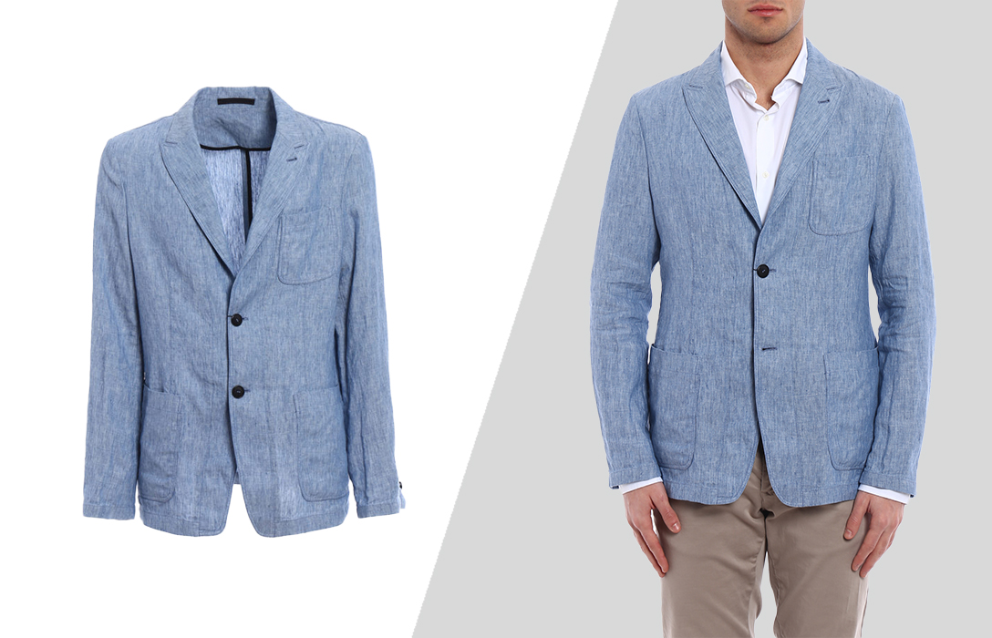 wear unstructured linen blazer