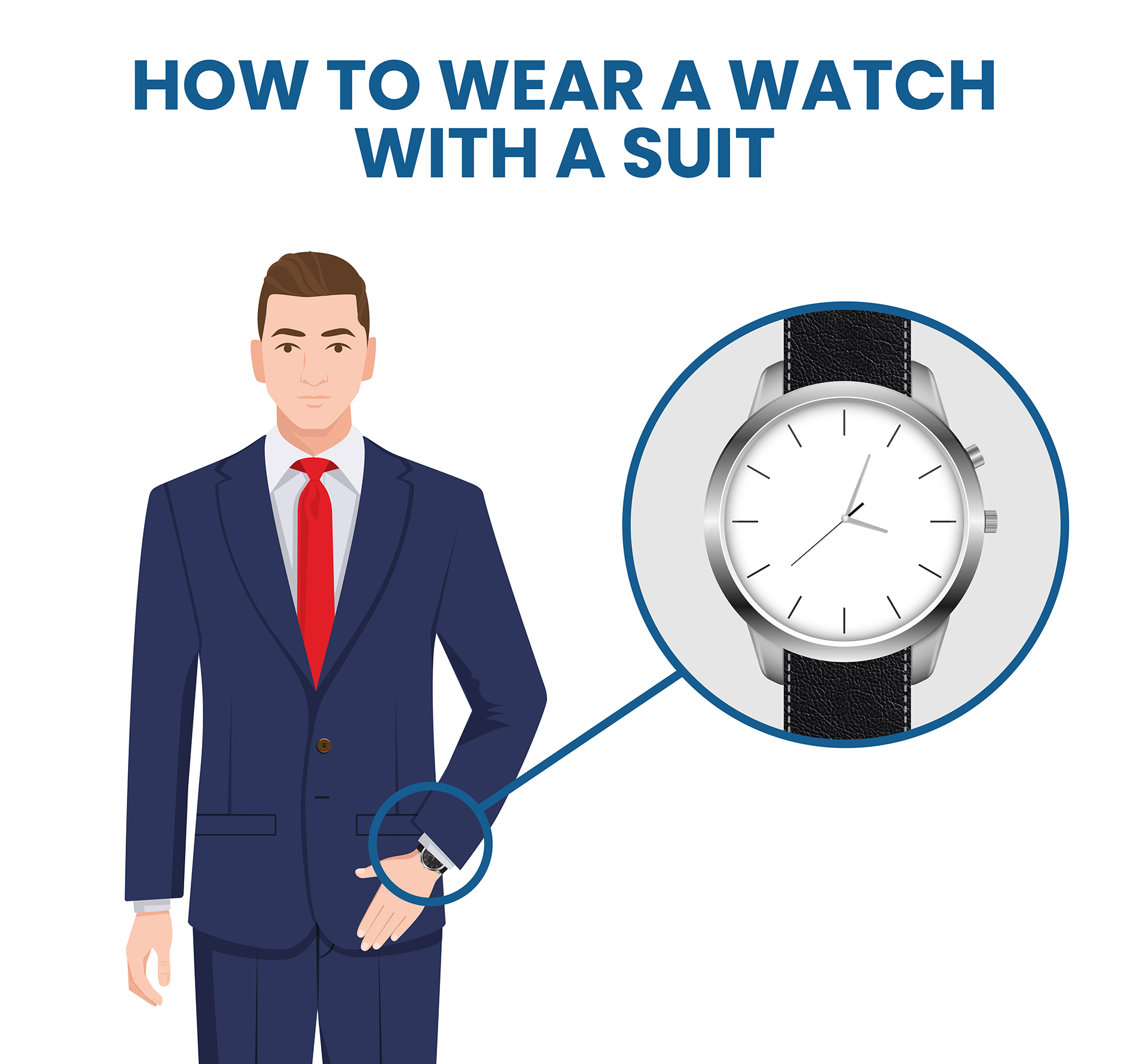 how to wear a watch with a suit