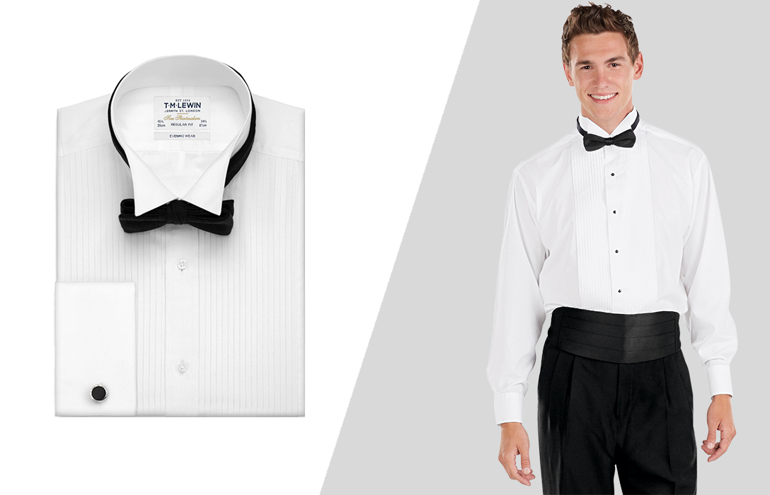 Tuxedo shirt collar best sale how to wear